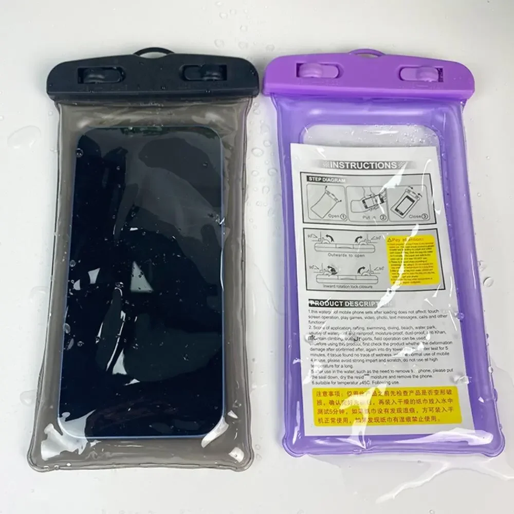 Mobile Phone Dry Bag Pouch ~ 2 Pack Transparent Floating Waterproof Touch Screen